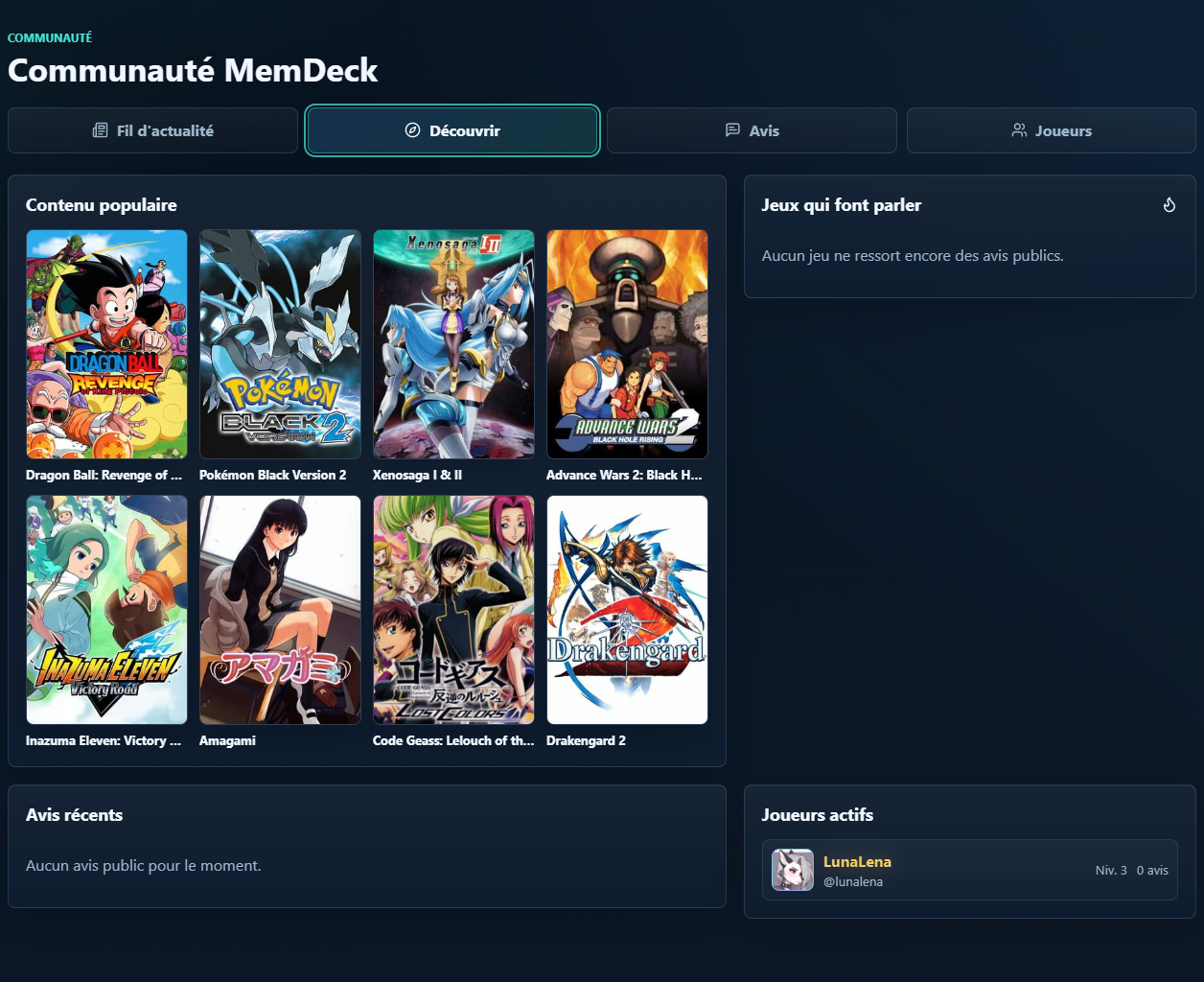 Contenu populaire dans la communaut&eacute; MemDeck